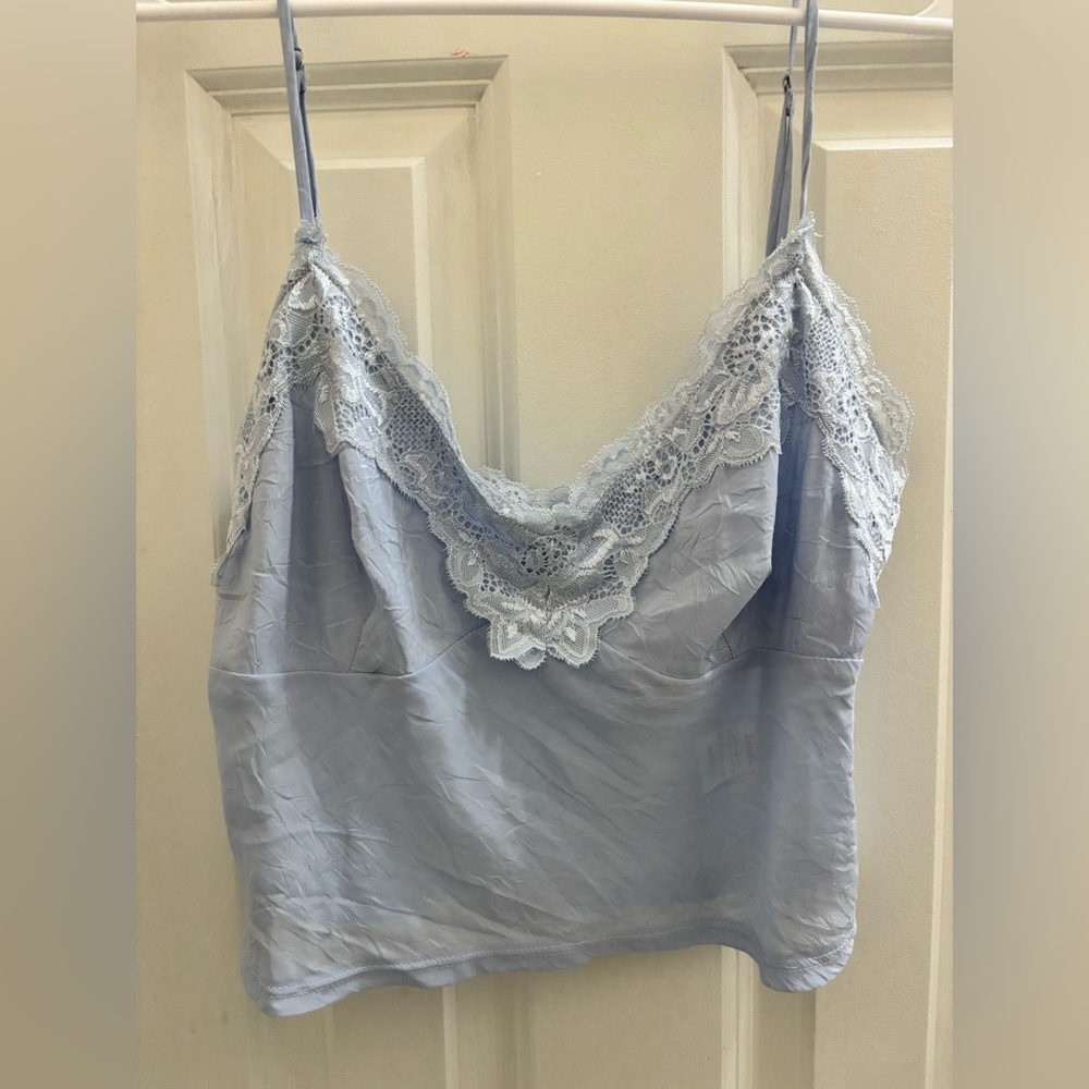 Light blue lace trim camisole